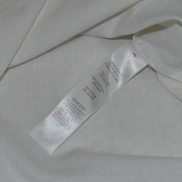 Chico's Embellished Neck Pullover Tunic Lace Up Top With Tassels Size S/4 - Picture 8 of 9